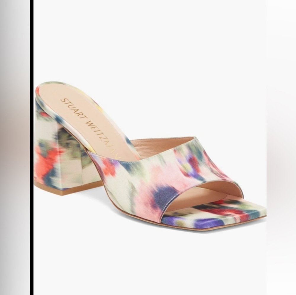 Stuart Weitzman Tia Slide Sandal (Women) FLORAL HAZE WATERCOLOR